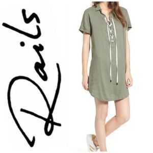 Rails | Lace Up Rocky Linen Tunic Top Dress Sage
